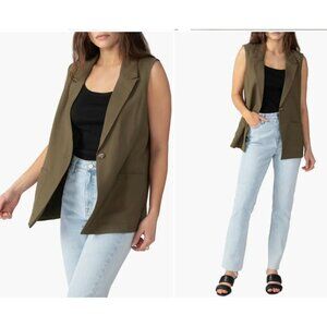 NEW Sanctuary Sleeveless One Button Lined Vest Women's Size M Mossy Green